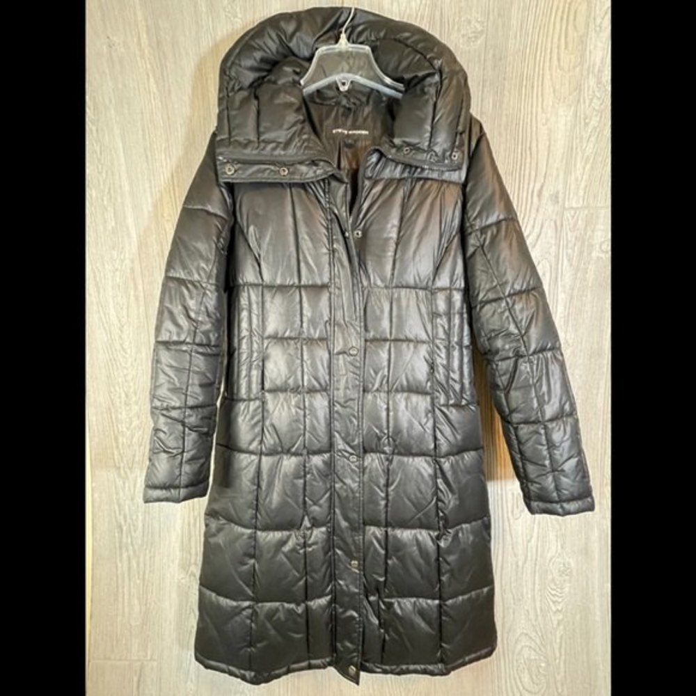 Steve Madden Black Puffer long Coat Size Large